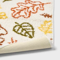 17"x24" Fall Leaves Non-Slip Harvest Bath Rug Cream - Room Essentials™ -Room Essentials GUEST 09b12298 3553 476d 8c0e 28449ea238c8