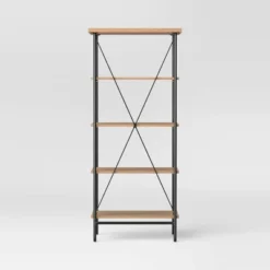 Wood And Metal Media Tower Bookcase Natural - Room Essentials™ 9 Wood And Metal Media Tower Bookcase Natural - Room Essentials™ -Room Essentials GUEST 0e7a47c1 ec4f 45c2 9c9b 1d913211ed29