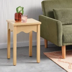Wavy Accent Side Table Natural - Room Essentialsā¢