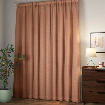 Room Darkening Heathered Thermal Window Curtain Panel Orange - Room Essentials™ 4 Room Darkening Heathered Thermal Window Curtain Panel Orange - Room Essentials™ - Image 2