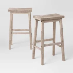 Set Of 2 29" Solid Wood Saddle Backless Barstool - Room Essentials™ -Room Essentials GUEST 1c3249ec 3d46 4513 bf10 ed6b540f19fb