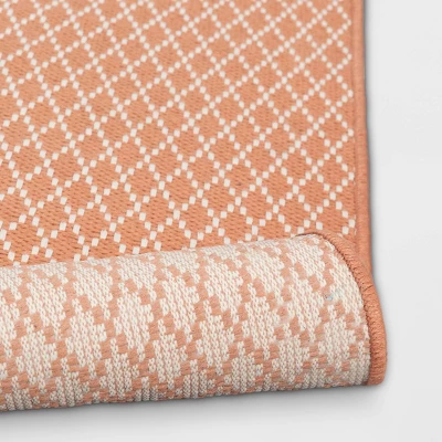 4'x5'6" Diamond Power Loom Woven Area Rug Rust - Room Essentials™: Diamond Pattern, Flat Pile, Indoor Use, Cotton & Polyester 5 4'x5'6" Diamond Power Loom Woven Area Rug Rust - Room Essentials™: Diamond Pattern, Flat Pile, Indoor Use, Cotton & Polyester - Image 3