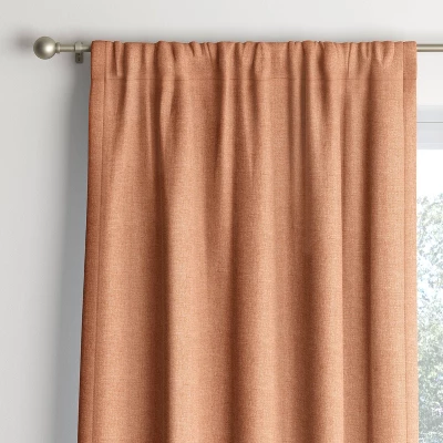 Room Darkening Heathered Thermal Window Curtain Panel Orange - Room Essentials™ 7 Room Darkening Heathered Thermal Window Curtain Panel Orange - Room Essentials™ - Image 5
