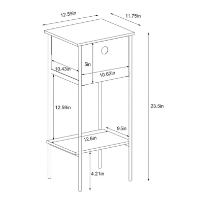 Fabric Bin Dorm Side Table Black Frame - Room Essentials™ 7 Fabric Bin Dorm Side Table Black Frame - Room Essentials™ - Image 5