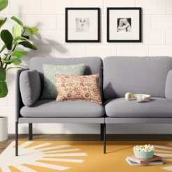 Upholstered Dorm Loveseat Gray - Room Essentialsā¢