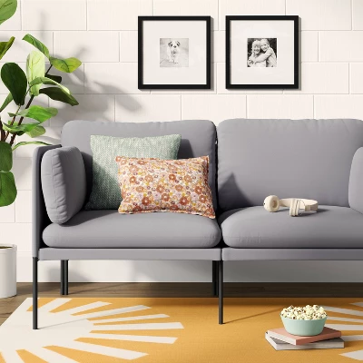 Upholstered Dorm Loveseat Gray - Room Essentials™ 3 Upholstered Dorm Loveseat Gray - Room Essentials™