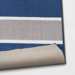 4'x5'6" Rugby Striped Accent Rug Gray/Blue - Room Essentials™ 7 4'x5'6" Rugby Striped Accent Rug Gray/Blue - Room Essentials™ -Room Essentials GUEST 30c376bd 7116 4e6d 90f8 d2902e4d9874