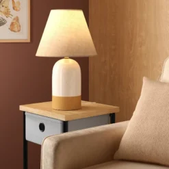 Ceramic Table Lamp Cream/Tan - Room Essentialsā¢