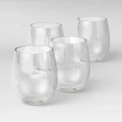 13.4oz 4pk Plastic Wine Glasses - Room Essentials™: Stemless, Outdoor, Dishwasher-Safe, Clear Drinkware 7 13.4oz 4pk Plastic Wine Glasses - Room Essentials™: Stemless, Outdoor, Dishwasher-Safe, Clear Drinkware -Room Essentials GUEST 3714a2a0 7c44 46d4 bc50 25a79a029178