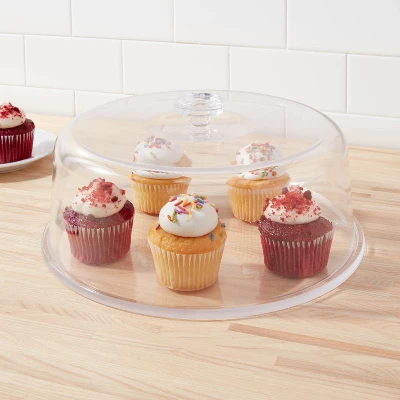 12" Plastic Cake Tray With Lid - Room Essentials™: Round Dessert & Bakery Tray, Dishwasher-Safe, Clear 3 12" Plastic Cake Tray With Lid - Room Essentials™: Round Dessert & Bakery Tray, Dishwasher-Safe, Clear