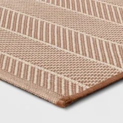 4'x5'6" Chevron Striped Area Rug Ivory/Tan - Room Essentials™: Indoor, Flat Pile, Woven -Room Essentials GUEST 3daf3dad 32b2 4309 9d71 8bbe79f20e47