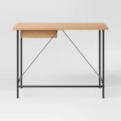 Wood And Metal Writing Desk With Storage - Room Essentials -Room Essentials GUEST 43f8fd46 b39b 439a ac2a 2b848520da51