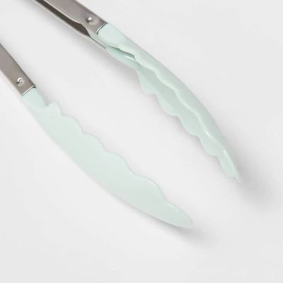 Tongs Mint Green - Room Essentials™: Stainless Steel Kitchen & Cooking Tongs, Dishwasher-Safe, 13.68" Length 4 Tongs Mint Green - Room Essentials™: Stainless Steel Kitchen & Cooking Tongs, Dishwasher-Safe, 13.68" Length - Image 2