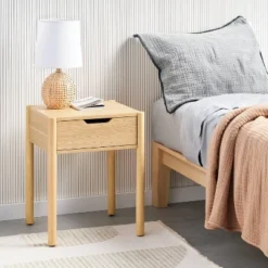 Scandi Nightstand Natural - Room Essentialsā¢