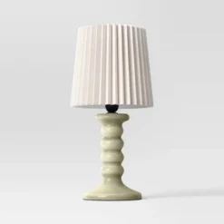 Mini Stick Table Lamp With Pleated Shade - Room Essentials™ -Room Essentials GUEST 49301b31 a9e4 4e55 99af 5d06f94566ec