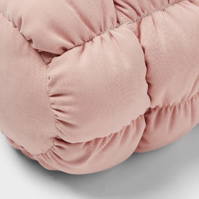 Puffer Bolster Decorative Throw Pillow Light Pink - Room Essentials™ 5 Puffer Bolster Decorative Throw Pillow Light Pink - Room Essentials™ - Image 3