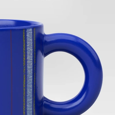 16oz Stoneware Piecemeal Horizontal Striped Mug Candid Cobalt - Room Essentials™ 4 16oz Stoneware Piecemeal Horizontal Striped Mug Candid Cobalt - Room Essentials™ - Image 2