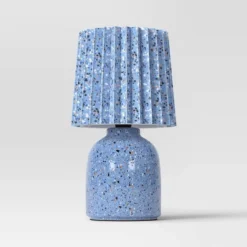 Mini Printed Ceramic Base Table Lamp With Printed Pleated Shade - Room Essentialsā¢
