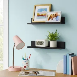 15" Wall Shelf Picture Ledge 2pk - Room Essentialsā¢