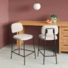 24" Upholstered With Metal Base Counter Height Barstool Cream Boucle - Room Essentials™ 2 24" Upholstered With Metal Base Counter Height Barstool Cream Boucle - Room Essentials™ -Room Essentials GUEST 633fdf6e 7981 402e 980c ddf1c125bd6b