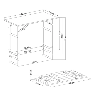 Adjustable Height Dorm Folding Table Brown - Room Essentials™ 8 Adjustable Height Dorm Folding Table Brown - Room Essentials™ - Image 6