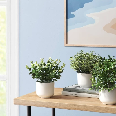 Herb Artificial Plant In White Pot - Room Essentials™ 3 Herb Artificial Plant In White Pot - Room Essentials™