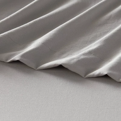 Queen Garment Washed Microfiber Solid Sheet Set Gray - Room Essentials™ 4 Queen Garment Washed Microfiber Solid Sheet Set Gray - Room Essentials™ - Image 2