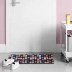 1'6"x2'6" Recycled Rubber Blocks Indoor/Outdoor Doormat - Room Essentialsā¢: Skid-Resistant, Quick-Drying, Beige