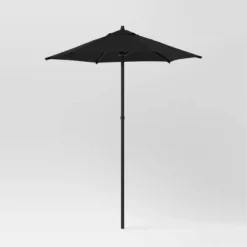 6' Round Outdoor Patio Market Umbrella With Black Pole - Room Essentials™ 24 6' Round Outdoor Patio Market Umbrella With Black Pole - Room Essentials™ -Room Essentials GUEST 745205cc 10f6 4caa 84da 8c9536c25529