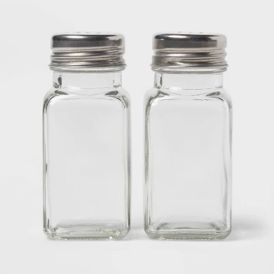 3" Basic Salt And Pepper Set With Stainless Steel Top - Room Essentials™: Glass, Hand Wash, 2 Pieces, 3.66" Height 5 3" Basic Salt And Pepper Set With Stainless Steel Top - Room Essentials™: Glass, Hand Wash, 2 Pieces, 3.66" Height - Image 3