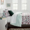 Microfiber Reversible Floral Print Comforter Light Purple/Mint Green - Room Essentials™