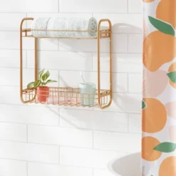 On The Wall 2 Tier Shelving Rack Metallic Gold - Room Essentials™
