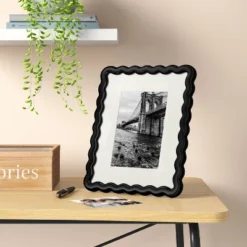 8"x10" Wavy Shape Picture Table Frame Black - Room Essentials™