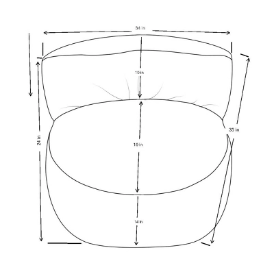 Memory Foam Filled Bean Bag Chair With Corduroy Cover Cream - Room Essentials™ 7 Memory Foam Filled Bean Bag Chair With Corduroy Cover Cream - Room Essentials™ - Image 5