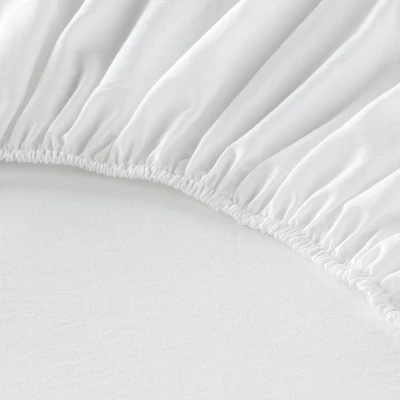 Queen Garment Washed Microfiber Solid Sheet Set White - Room Essentials™ 5 Queen Garment Washed Microfiber Solid Sheet Set White - Room Essentials™ - Image 3