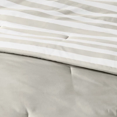 Microfiber Stripe Reversible Comforter - Room Essentials™ 9 Microfiber Stripe Reversible Comforter - Room Essentials™ - Image 7