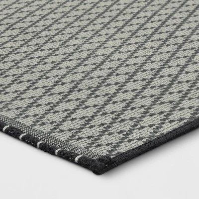 4'x5'6" Small Diamond Area Rug Charcoal Gray - Room Essentials™ 5 4'x5'6" Small Diamond Area Rug Charcoal Gray - Room Essentials™ - Image 3