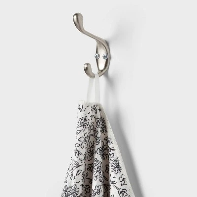 Quick Dry Floral Waffle Towel Black - Room Essentials™ 6 Quick Dry Floral Waffle Towel Black - Room Essentials™ - Image 4