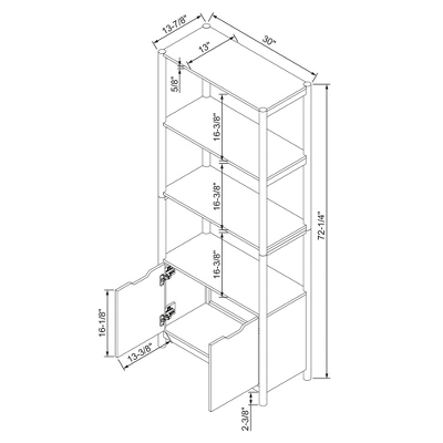 72.25" Scandi Bookcase With Three Shelves And Cabinet Storage Natural - Room Essentials™ 7 72.25" Scandi Bookcase With Three Shelves And Cabinet Storage Natural - Room Essentials™ - Image 5