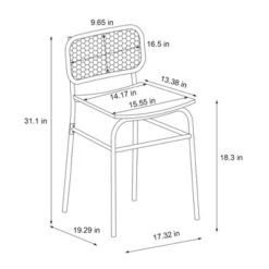 Set Of 2 Woven Back Metal Dining Chair Black - Room Essentials™ -Room Essentials GUEST 98228be0 7a6b 4c9f 9fe2 6a775fb26c38