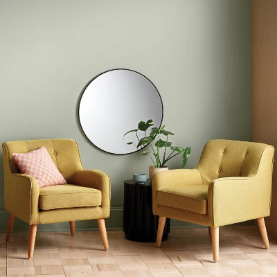 28" Round Metal Mirror Black - Room Essentials™ 3 28" Round Metal Mirror Black - Room Essentials™
