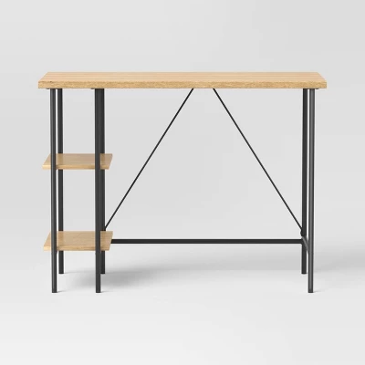 Wood And Metal Desk With Shelves Natural - Room Essentials™ 4 Wood And Metal Desk With Shelves Natural - Room Essentials™ - Image 2