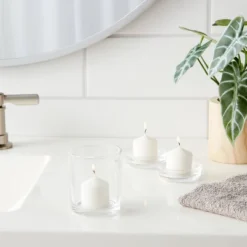 Tealight And Votive 2.9" Clear Glass Candle Holder - Room Essentialsā¢: Elegant Tabletop Decor, 3.03" Height