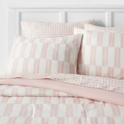 Dash Stripe Printed Microfiber Reversible Comforter & Sheets Set Ivory/Light Pink - Room Essentials™ 15 Dash Stripe Printed Microfiber Reversible Comforter & Sheets Set Ivory/Light Pink - Room Essentials™ -Room Essentials GUEST ac0a9151 59d8 4418 8479 375cfa7c9efe