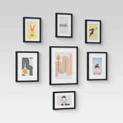 Set Of 7 Gallery Frame Set Black - Room Essentials™ -Room Essentials GUEST ad3607fe fa36 4b64 bdaf adb45fecb1ab