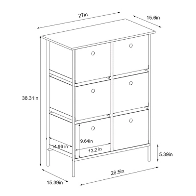 Fabric 6-Bin Tall Vertical Dresser Black Frame - Room Essentials™ 8 Fabric 6-Bin Tall Vertical Dresser Black Frame - Room Essentials™ - Image 6
