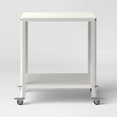 Metal Accent Rolling End Table Chalk White - Room Essentials™ 4 Metal Accent Rolling End Table Chalk White - Room Essentials™ - Image 2