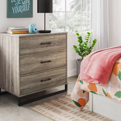 Mixed Material 3 Drawer Dresser - Room Essentials™ 3 Mixed Material 3 Drawer Dresser - Room Essentials™