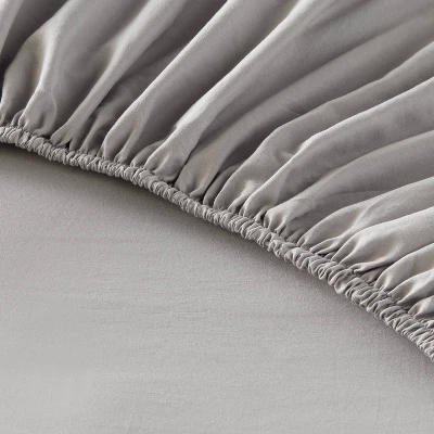 King Garment Washed Microfiber Solid Sheet Set Gray - Room Essentials™ 5 King Garment Washed Microfiber Solid Sheet Set Gray - Room Essentials™ - Image 3