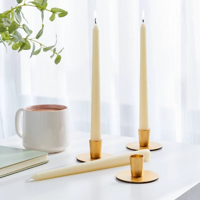 12pk Unscented Taper Candles Cream - Room Essentials™: Paraffin Wax, 10.6" Height, 6hr Burn Time 3 12pk Unscented Taper Candles Cream - Room Essentials™: Paraffin Wax, 10.6" Height, 6hr Burn Time